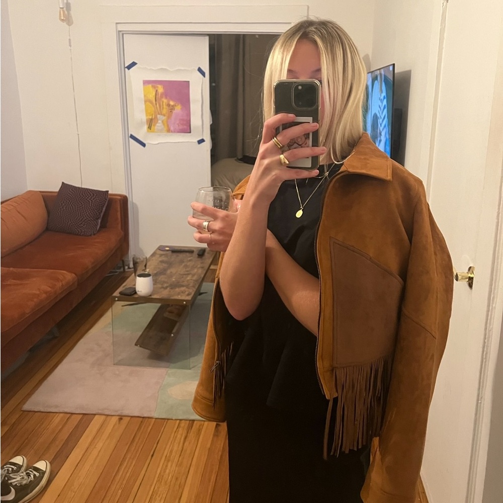 MOTHER fringe suede brown western jacket